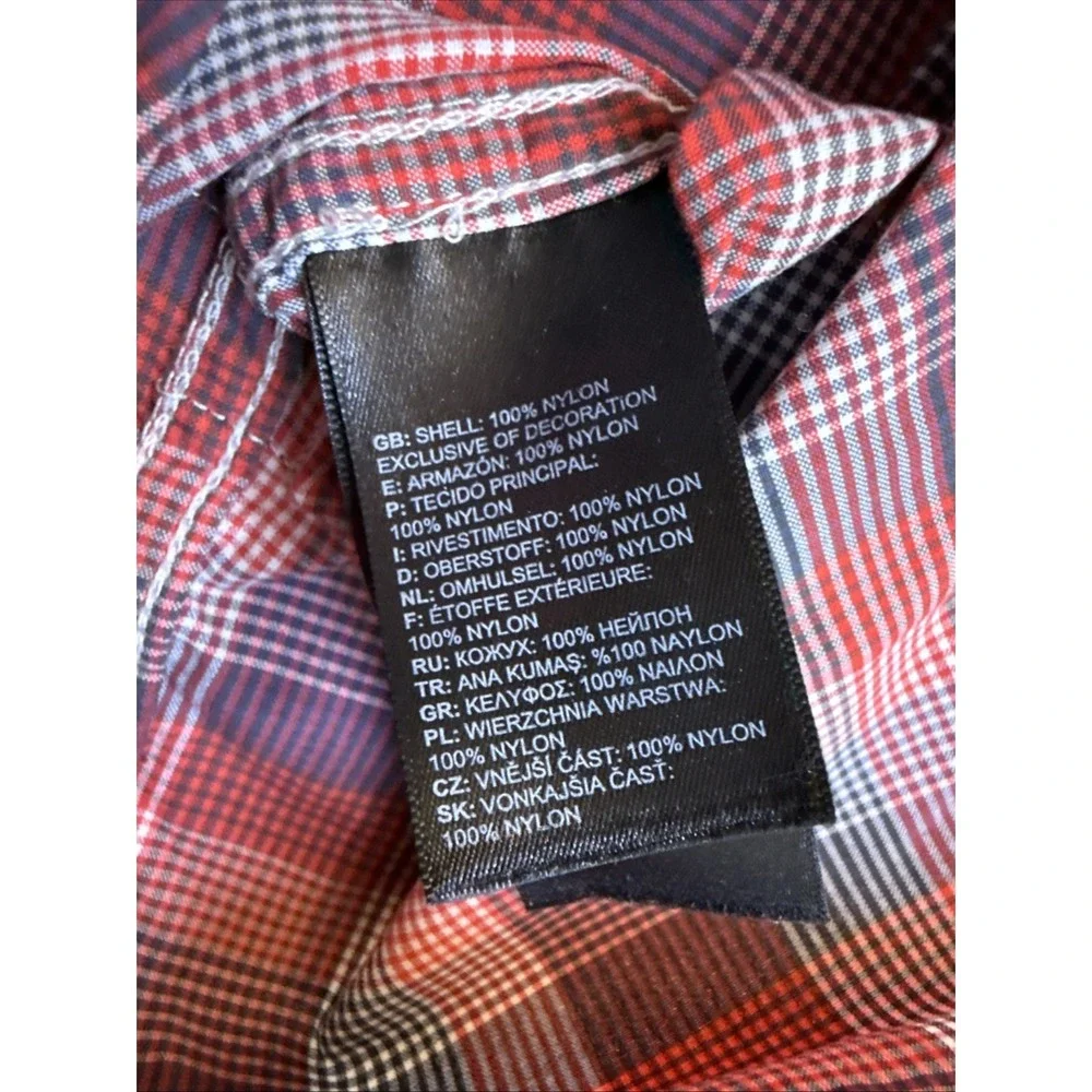 The North Face Men's Red Plaid Button Front Short Sleeve Casual Shirt Size XL - Picture 4 of 5